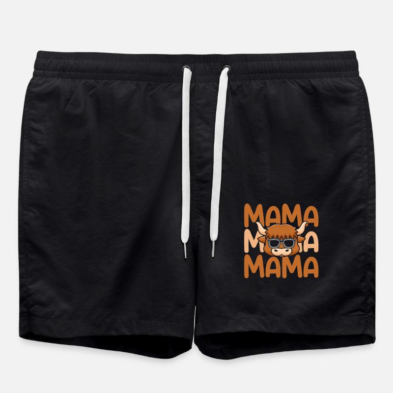 Buffle boeuf maman mère bœufs - Short de bain - noir