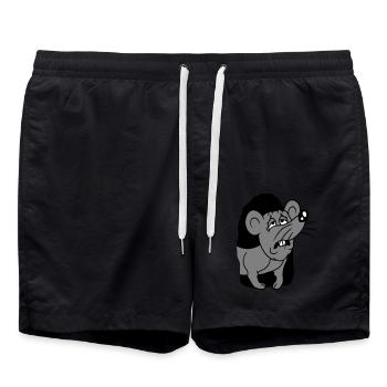 trou de souris épuisé travail se lever fatigué matin - Short de bain - noir - Devant - AI Model Male 185 light (185cm)