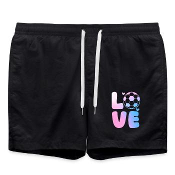Fußballspieler Fußball - Badeshorts - Schwarz - Vorne - AI Model Male 185 light (185cm)
