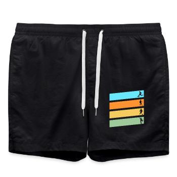 Fußballspieler Fußball - Badeshorts - Schwarz - Vorne - AI Model Male 185 light (185cm)