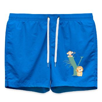 Lettre y vert animaux jungle - Short de bain - cobalt blue - Devant