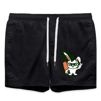 Bunny Big Énorme Carotte Carotte Lunettes de soleil Cool - Short de bain - noir - Devant - AI Model Male 185 light (185cm)