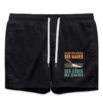 Master Bricklayer Journeyman Bricklayer - Swim Trunks - black - Front - AI Model Male 185 light (185cm)