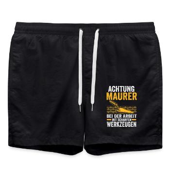 Master Bricklayer Journeyman Bricklayer - Swim Trunks - black - Front - AI Model Male 185 light (185cm)