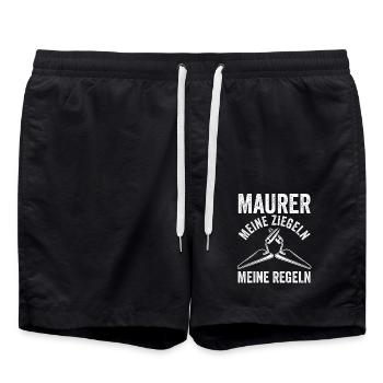 Master Bricklayer Journeyman Bricklayer - Swim Trunks - black - Front - AI Model Male 185 light (185cm)