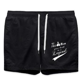 This Boxing Mom Gave Birth To A Legend - Swim Trunks - black - Front - AI Model Male 185 light (185cm)