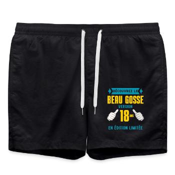 Humoristique 18 Ans Idée Cadeau Drôle Garçon - Short de bain - noir - Devant - AI Model Male 185 light (185cm)