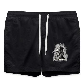 Heiliger Georg Drachentöter - Badeshorts - Schwarz - Vorne - AI Model Male 185 light (185cm)