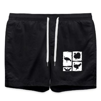 Truthahn - Badeshorts - Schwarz - Vorne - AI Model Male 185 light (185cm)