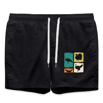 Truthahn - Badeshorts - Schwarz - Vorne - AI Model Male 185 light (185cm)