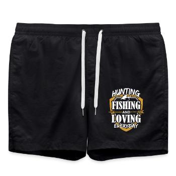 Hunting Fishing and Loving Every Day - Swim Trunks - black - Front - AI Model Male 185 light (185cm)