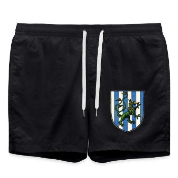 Wappen grüner Drache - Badeshorts - Schwarz - Vorne - AI Model Male 185 light (185cm)