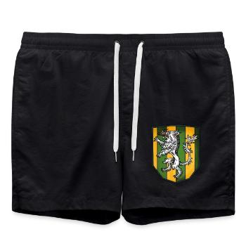 Armoiries sanglier d’argent - Short de bain - noir - Devant - AI Model Male 185 light (185cm)
