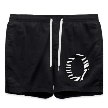 Lettre o zèbre - Short de bain - noir - Devant - AI Model Male 185 light (185cm)