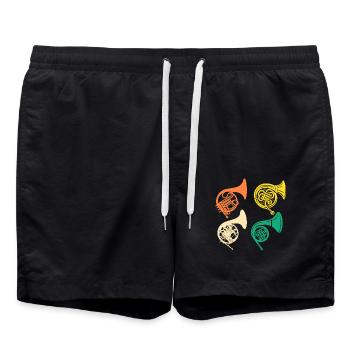 Hornist Evolution Waldhorn - Badeshorts - Schwarz - Vorne - AI Model Male 185 light (185cm)