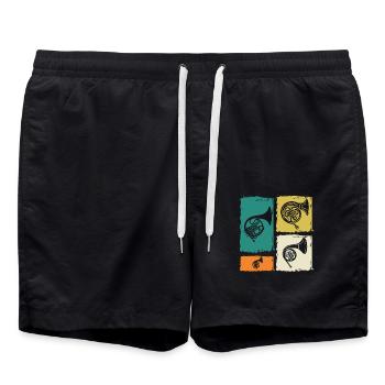 Horn player French horn - Swim Trunks - black - Front - AI Model Male 185 light (185cm)