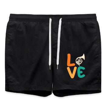 Horn player French horn - Swim Trunks - black - Front - AI Model Male 185 light (185cm)