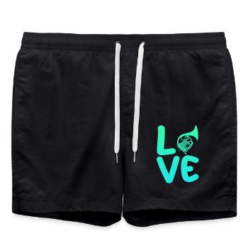Horn player French horn - Swim Trunks - black - Front - AI Model Male 185 light (185cm)