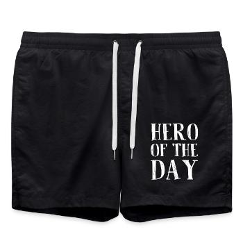 Hero of the Day - Held des Tages - Swim Trunks - black - Front - AI Model Male 185 light (185cm)