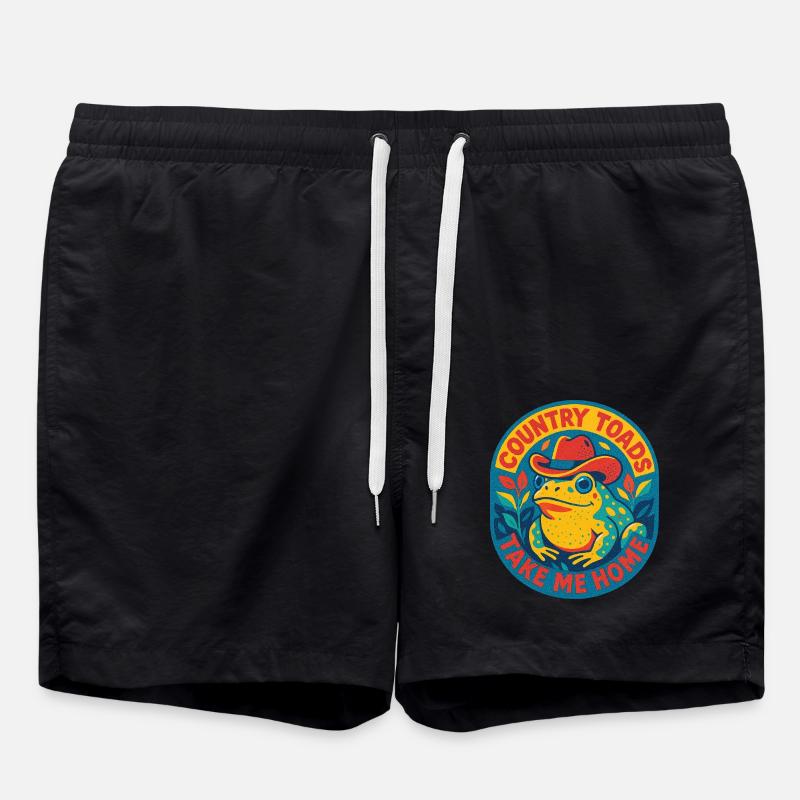 Country Toads Take Me Home - Swim Trunks - black