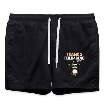 Sloth Frank - Swim Trunks - black - Front - AI Model Male 185 light (185cm)