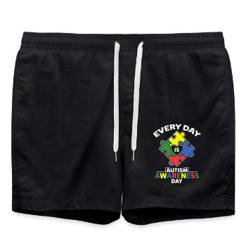 Every Day Is Autism Awareness - Swim Trunks - black - Front - AI Model Male 185 light (185cm)
