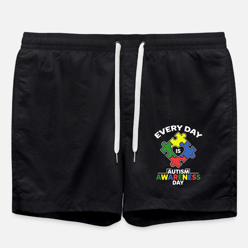 Every Day Is Autism Awareness - Swim Trunks - black