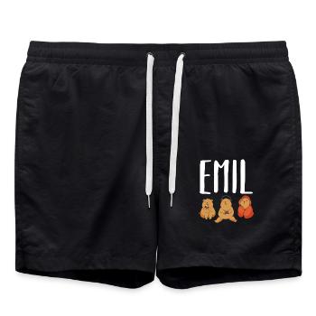 Gamer Zocker Zocken Gaming Emil - Badeshorts - Schwarz - Vorne - AI Model Male 185 light (185cm)