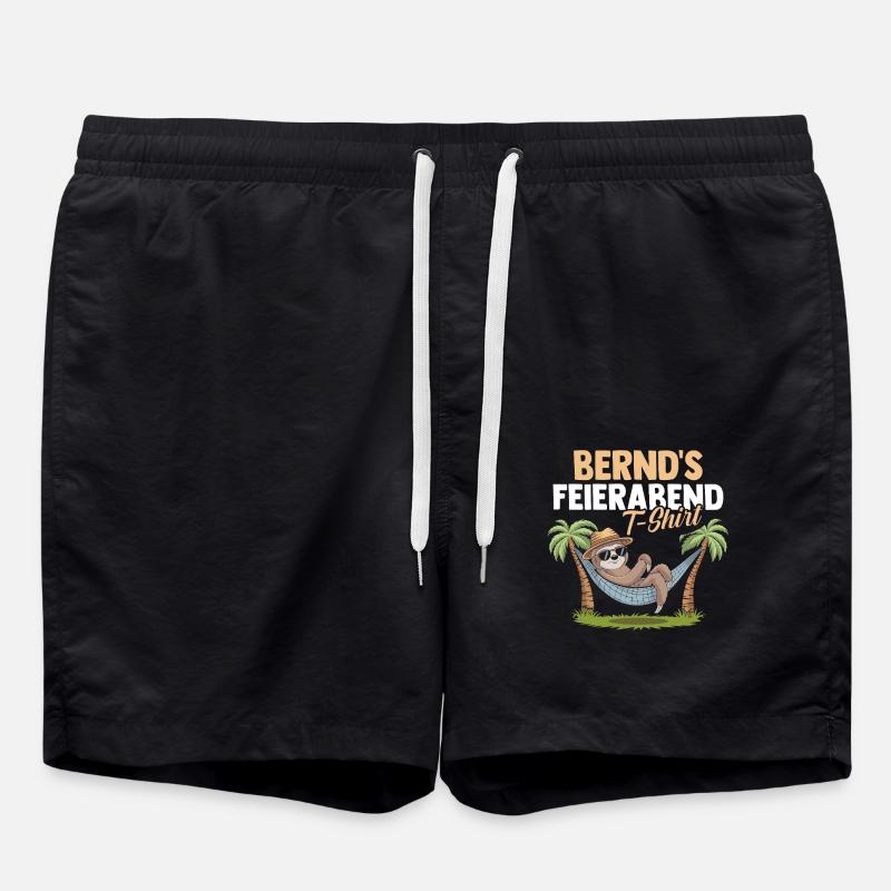 Sloth Bernd - Swim Trunks - black