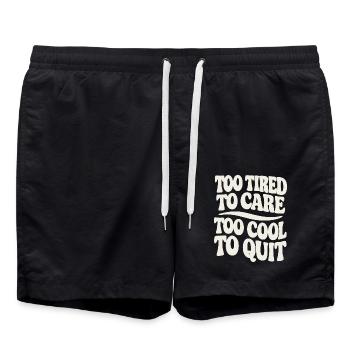 Too Tired to Care Too Cool to Quit - Badeshorts - Schwarz - Vorne - AI Model Male 185 light (185cm)
