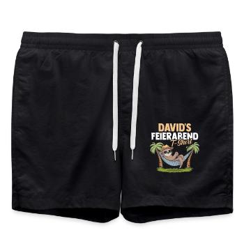 Faultier David - Badeshorts - Schwarz - Vorne - AI Model Male 185 light (185cm)