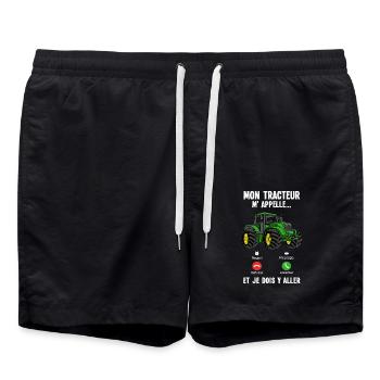 Hommes Conducteur Tracteur Agriculteur Tracteur - Short de bain - noir - Devant - AI Model Male 185 light (185cm)