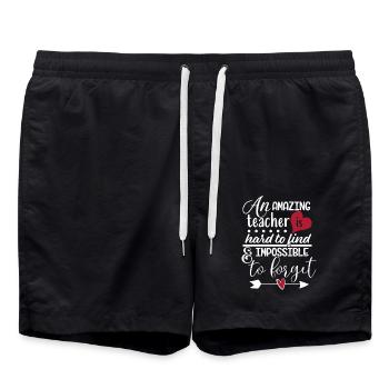Amazing Teacher is Hard To Find - Swim Trunks - black - Front - AI Model Male 185 light (185cm)