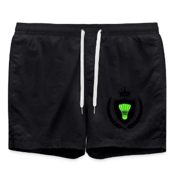 Armoiries badminton - Short de bain - noir - Devant - AI Model Male 185 light (185cm)