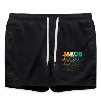 Jacob - Short de bain - noir - Devant - AI Model Male 185 light (185cm)
