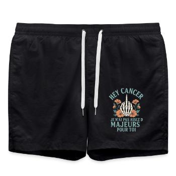 Combat ironique contre le cancer femme rebelle - Short de bain - noir - Devant - AI Model Male 185 light (185cm)