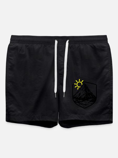 Mountains Peaks - Swim Trunks - black