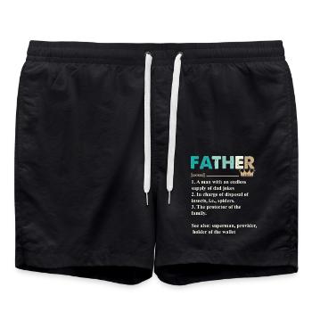 Dad Father Father's Day - Swim Trunks - black - Front - AI Model Male 185 light (185cm)