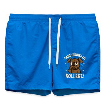 Very thin colleague middle finger dog - Swim Trunks - cobalt blue - Front