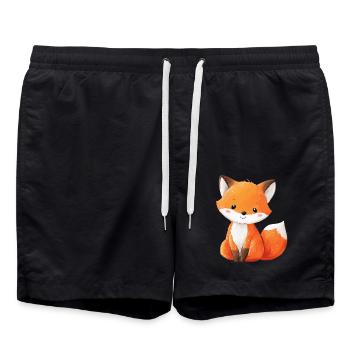 Mignon bébé renard - Short de bain - noir - Devant - AI Model Male 185 light (185cm)