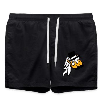 Horse Sir Lord Rich Monocle Glasses Top Hat - Swim Trunks - black - Front - AI Model Male 185 light (185cm)