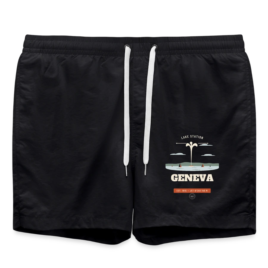 Geneva badge on a swim trunks, black