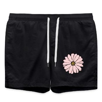Blume rosa pinke Blume Blumen pink rosa Blumen - Badeshorts - Schwarz - Vorne - AI Model Male 185 light (185cm)