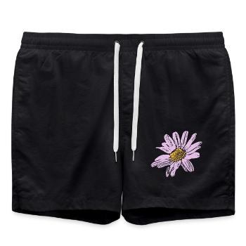 Flower pastel flower flowers pastel flowers lilac - Swim Trunks - black - Front - AI Model Male 185 light (185cm)