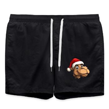 Camel Santa Claus - Swim Trunks - black - Front - AI Model Male 185 light (185cm)