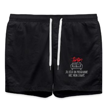 Geh hinaus? Nap Sofa Programm - Badeshorts - Schwarz - Vorne - AI Model Male 185 light (185cm)