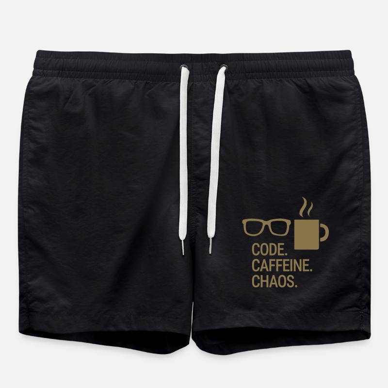 Code. Caffeine. Chaos. - Badeshorts - Schwarz