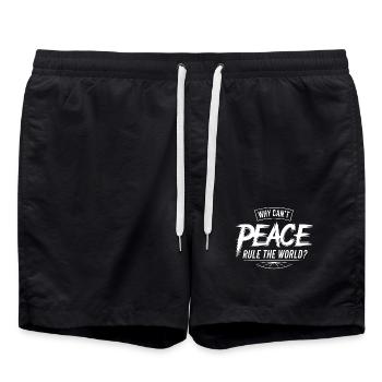 Why not peace for all - we need love - Swim Trunks - black - Front - AI Model Male 185 light (185cm)