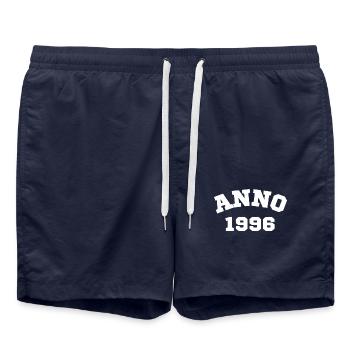 Anno 1996 Anniversaire Année de naissance - Short de bain - bleu marine - Devant - AI Model Male 185 light (185cm)