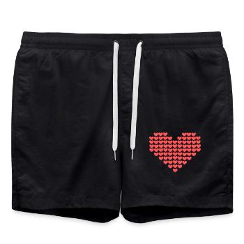 rotes Herz rot Herzen rosa Herz Geschenk Muttertag - Badeshorts - Schwarz - Vorne - AI Model Male 185 light (185cm)